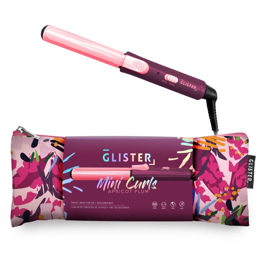 Glister Mini Curls Apricot Plum Travel Hair Curler